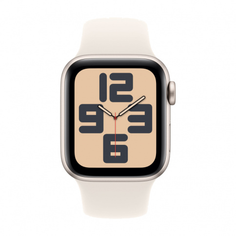 Apple Watch SE 2024 GPS 40mm Starlight Aluminium Case with Starlight Sport Band - M/L MXEG3 фото 2