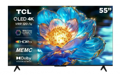 Телевизор TCL 55T7B черный фото 1