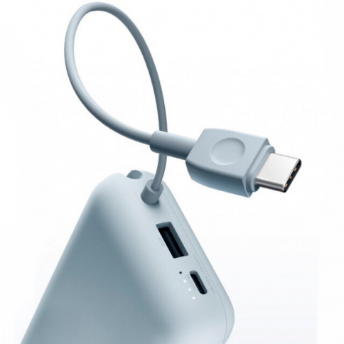 Портативный аккумулятор Xiaomi Mi Power Bank With Cable USB-C 10000mAh Pocket Version P15ZM Blue фото 2